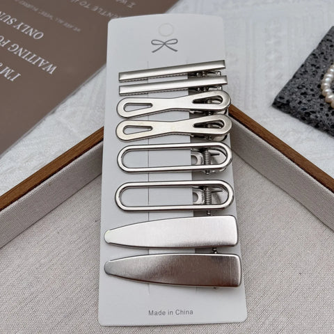 Stylish Silver Metal Duckbill Hair Clips for Women and Girls - Y2K Bangs Accessories