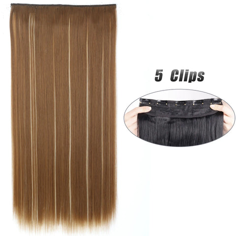 Synthetic 5 Clip In Hair Extensions 80CM - Long Straight Hairpiece