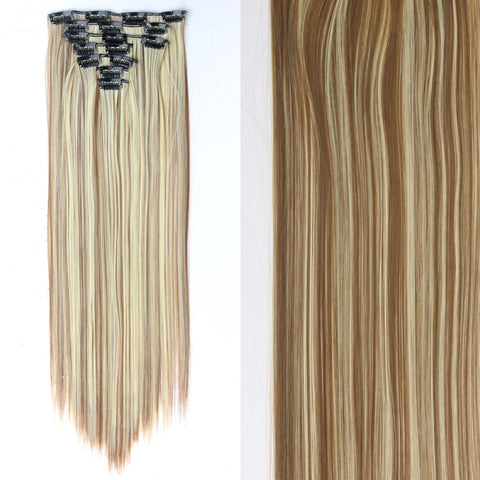 22-Inch Long Straight Wavy Hair Extensions Set