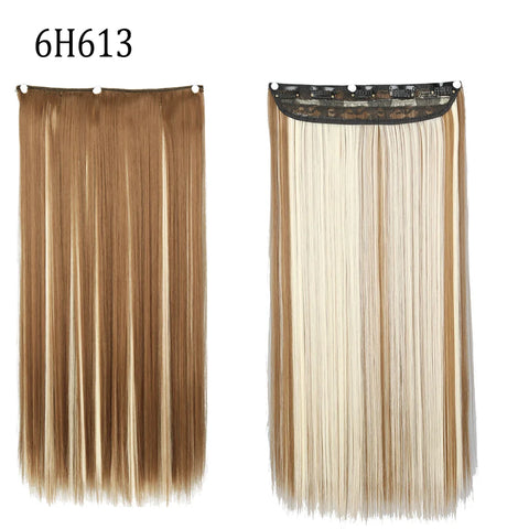 Long Straight Hairstyle 5 Clip Natural Hair Extension