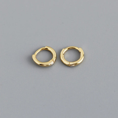 WANTME 925 Sterling Silver Simple Huggies Earrings