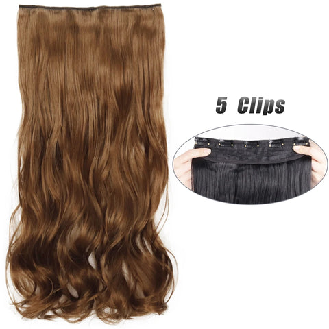 Synthetic 5 Clip In Hair Extensions 80CM - Long Straight Hairpiece
