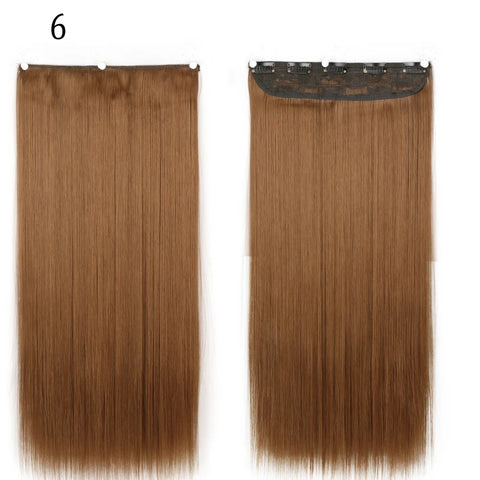Long Straight Hairstyle 5 Clip Natural Hair Extension