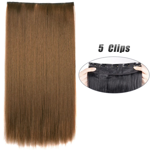 Long Wavy 5 Clip In Hair Extensions - Black Blonde Mix