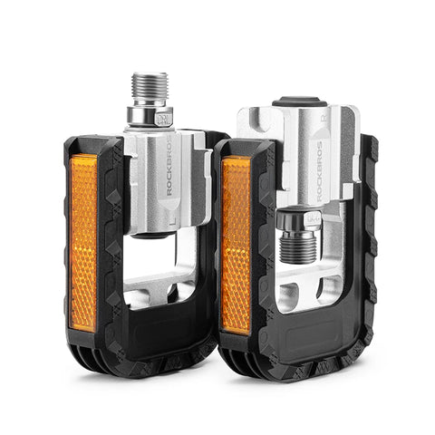 ROCKBROS Foldable MTB Bicycle Pedals - Aluminum, Anti-Slip, Reflective