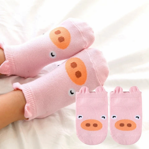 Antislipsokken met cartoondieren voor kinderen 
