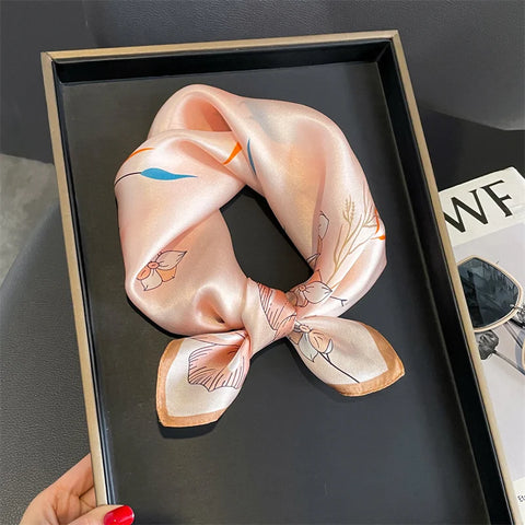 2025 100% Real Silk Scarf - 53cm Square Women's Bandelet