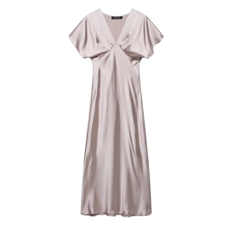 MUJER 2025 Satin Long Dress for Women