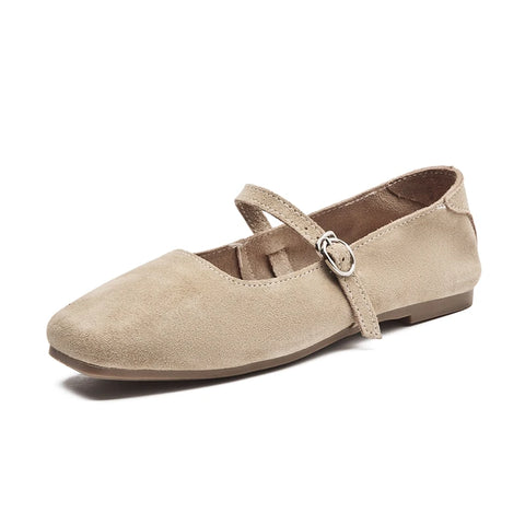 AIYUQI Mary Jane Women's Shoes - Suede Leather Ballet Flats