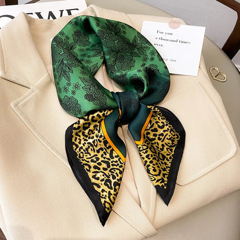 2024 Silk Cat Print Shawl Headscarf