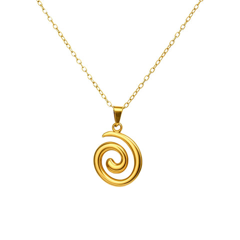 DGIDDK Stainless Steel Spiral Pendant Necklace for Women - Trendy Jewelry for Parties and Commuting
