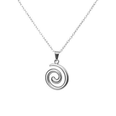 DGIDDK Stainless Steel Spiral Pendant Necklace for Women - Trendy Jewelry for Parties and Commuting