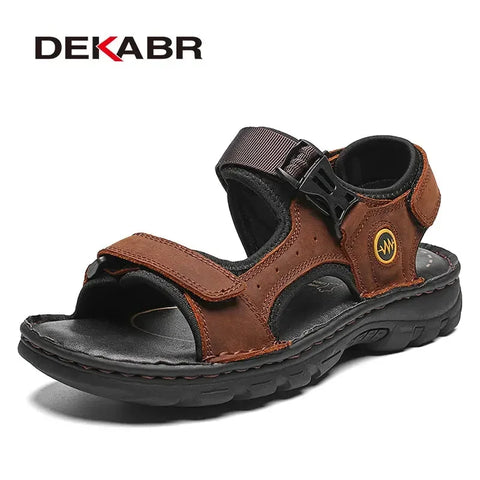 DEKABR Herren-Sandalen aus echtem Leder – Sommer-Strandschuhe 