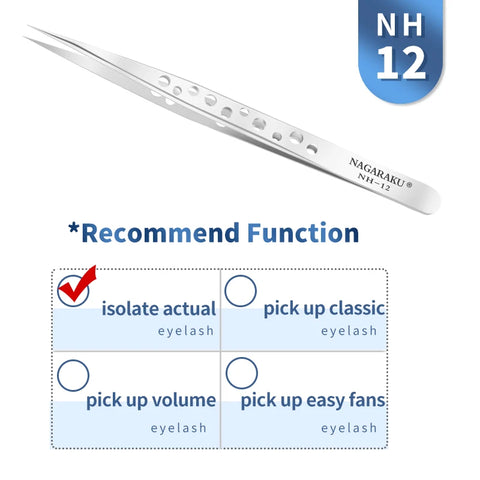 NAGARAKU Eyelash Extension Tweezers - Precision Stainless Steel Makeup Tool