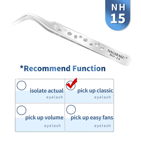 NAGARAKU Eyelash Extension Tweezers - Precision Stainless Steel Makeup Tool