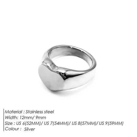 eManco Stainless Steel Punk Style Minimalist Round Ring - Gold Plated Women's Ring for Parties and Festivals