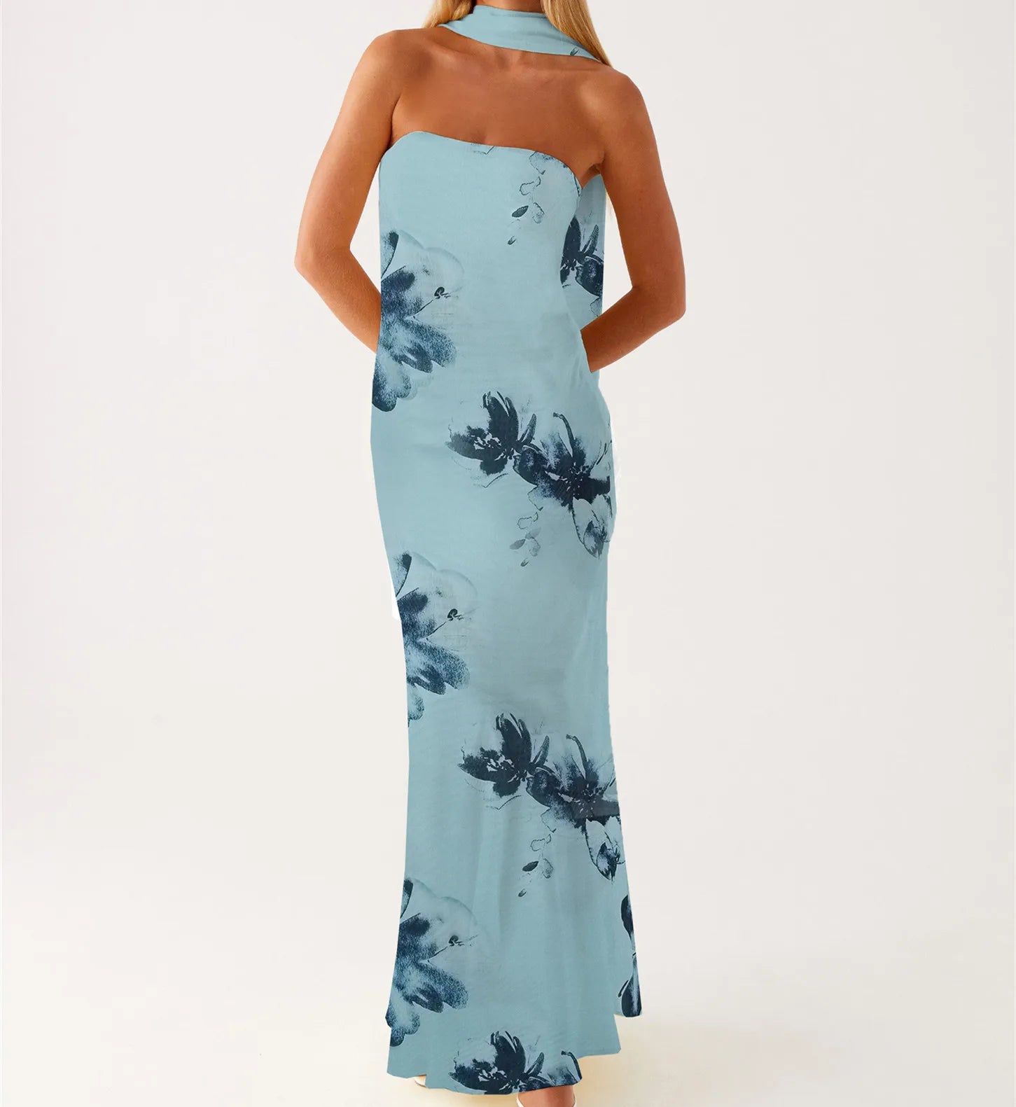 Hirigin Women's Floral Strapless Dress