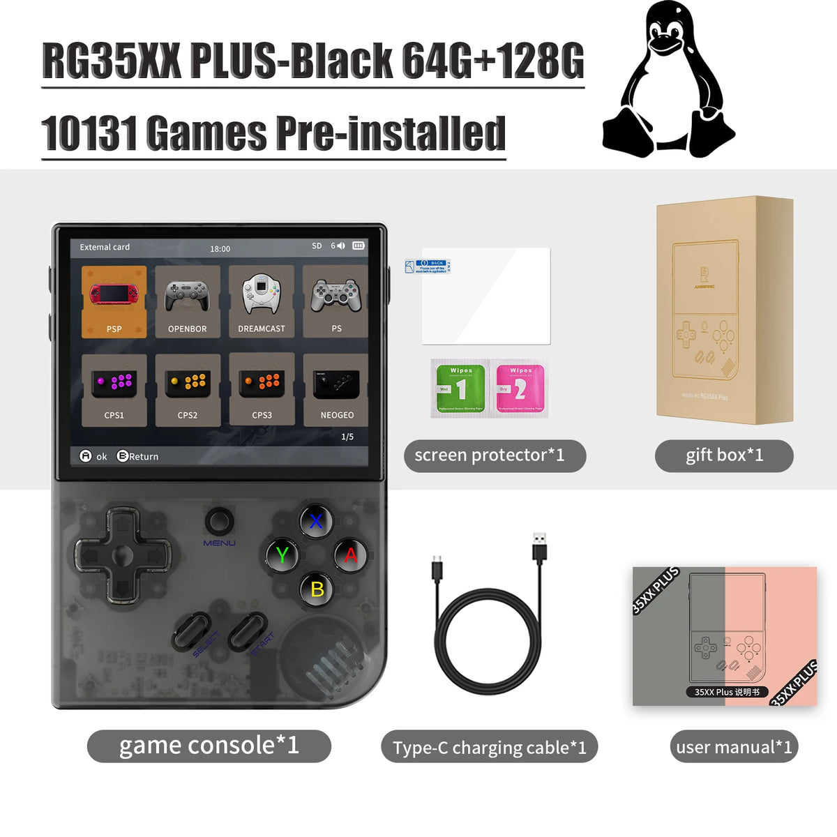 ANBERNIC RG35XX PLUS Retro Handheld Game Player