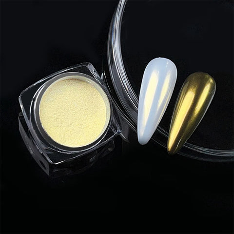 Super-Bright Metallic Nail Powder - Gold Silver Mirror Pigment