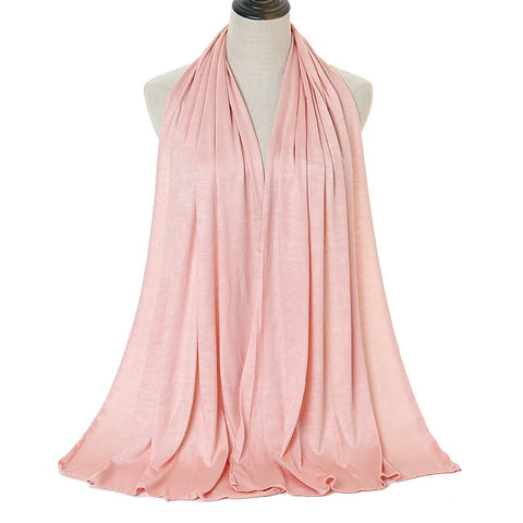Soft Modal Cotton Jersey Hijab Scarf - Long Muslim Scarf for Women