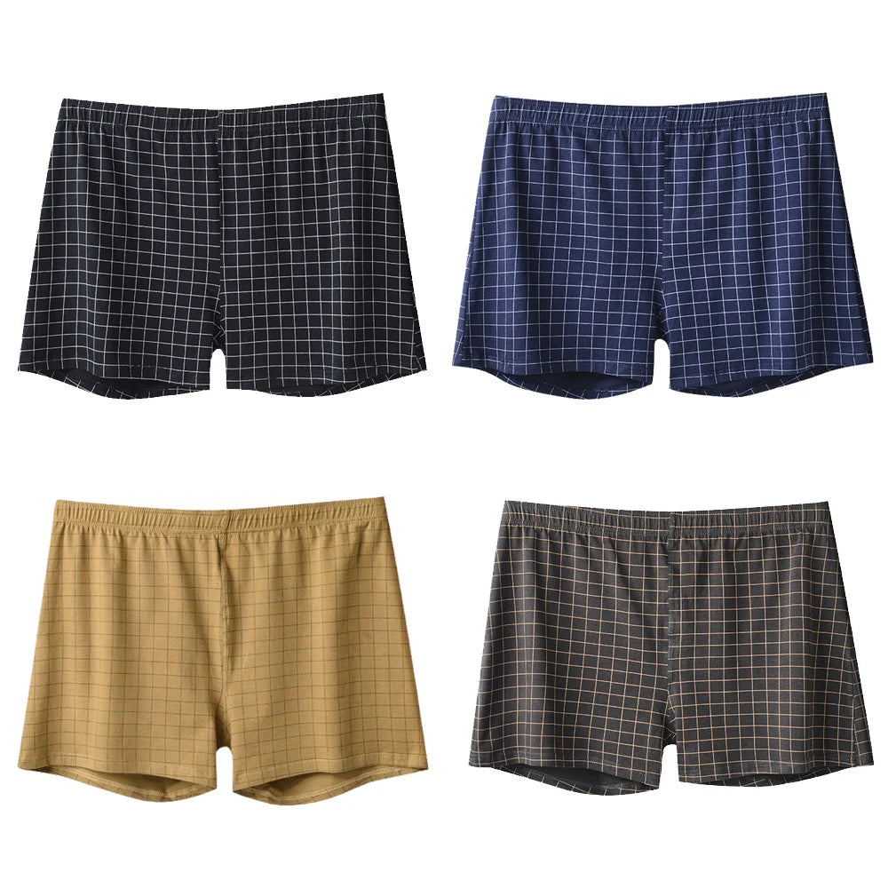 4Pcs Men's Cotton Boxer Shorts - Comfortable Homewear