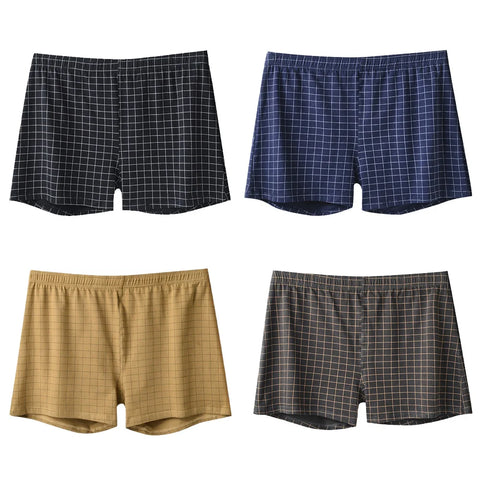 4Pcs Men's Cotton Boxer Shorts - Comfortable Homewear