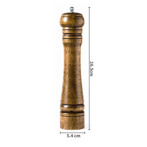 Classical Oak Wood Pepper Spice Mill Grinder Set - Adjustable Ceramic Grinding Core