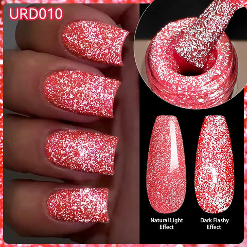 UR SUGAR 15ml Champagne Gold Silver Reflective Glitter Gel Nail Polish