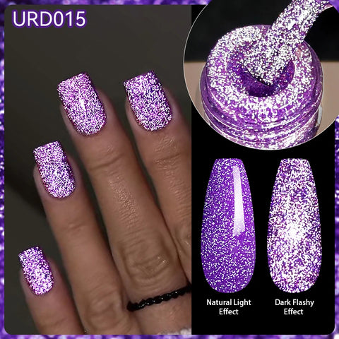 UR SUGAR 15ml Champagne Gold Silver Reflective Glitter Gel Nail Polish