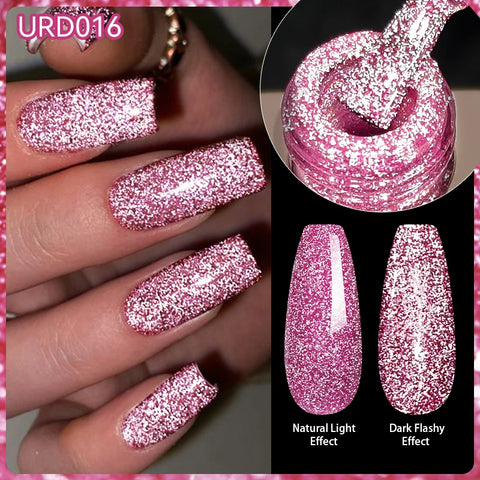 UR SUGAR 15ml Champagne Gold Silver Reflective Glitter Gel Nail Polish