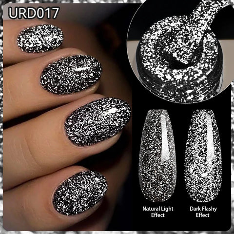 UR SUGAR 15ml Champagne Gold Silver Reflective Glitter Gel Nail Polish