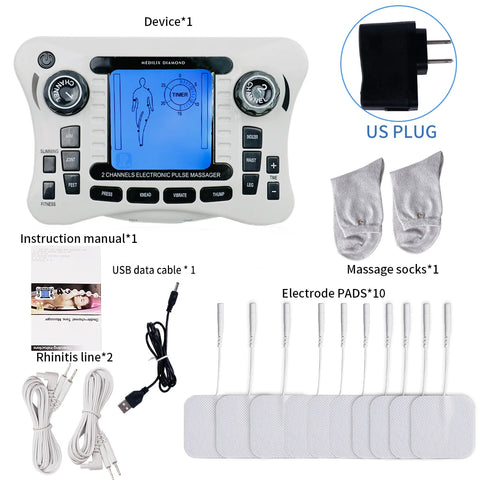 12 Modes EMS Muscle Stimulator & Tens Pulse Massager - Digital Frequency Physiotherapy Machine