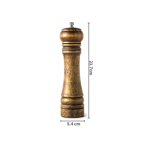 Classical Oak Wood Pepper Spice Mill Grinder Set - Adjustable Ceramic Grinding Core