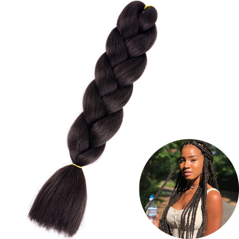 24" Synthetic Yaki Braids Hair - Ombre Kanekalon Jumbo Braid Hair Extensions for Women
