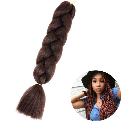 24" Synthetic Yaki Braids Hair - Ombre Kanekalon Jumbo Braid Hair Extensions for Women