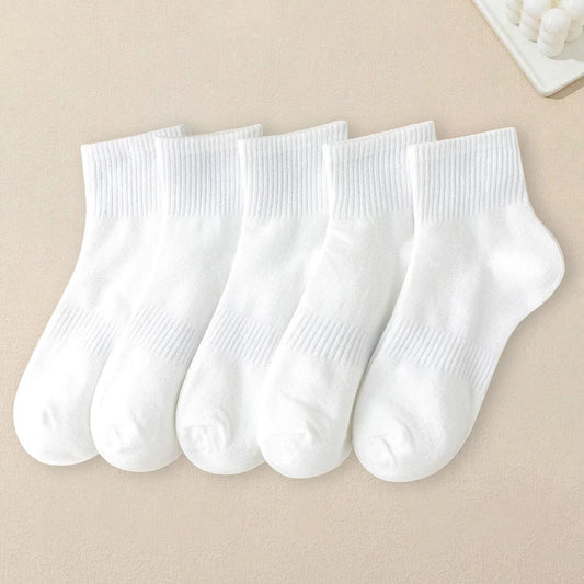 5 Pairs Men Solid Color Socks - Fashionable & Versatile