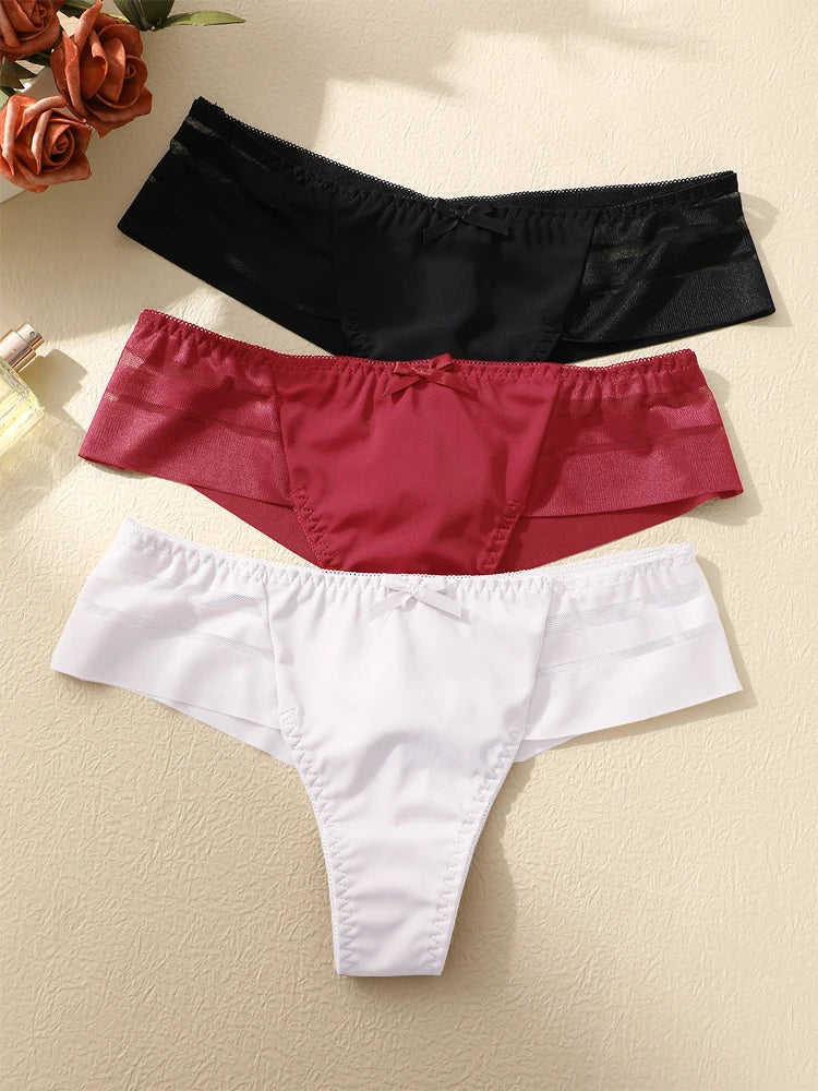 FINETOO 3pcs Women's Lace Hollow Out Underwear