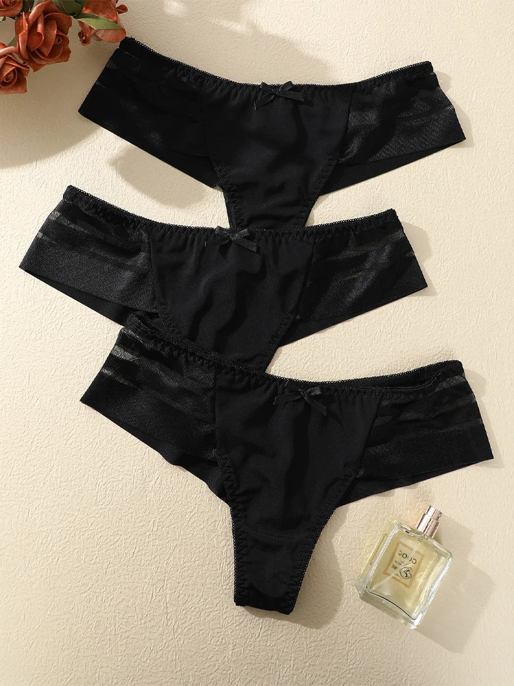 FINETOO 3pcs Women's Lace Hollow Out Underwear