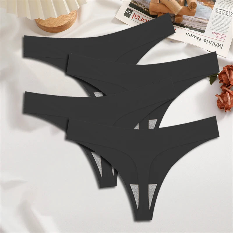 FINETOO 4PCS Silk Satin Seamless Underwear