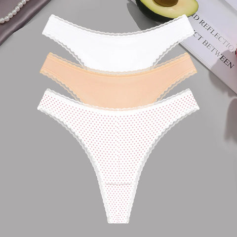 FINETOO 3-delige kanten slipset - Sexy lage taille strings