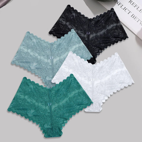 FINETOO 4-delige kanten bloemen boyshorts ondergoed voor dames