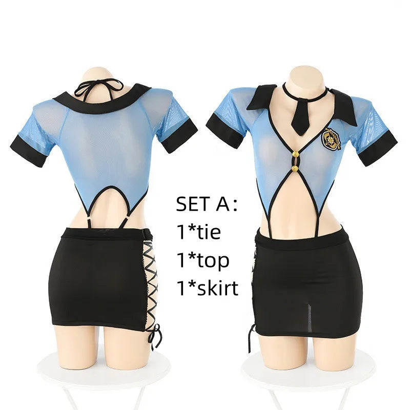 NEW Sexy Police Women Office Lady Cosplay Costume