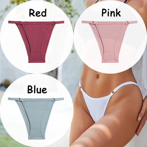 3PCS/Set Cotton Panties Women's Underwear - Soft, Sexy Low-Waist Briefs
