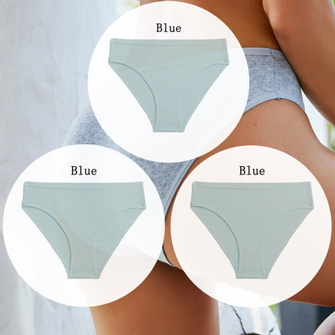 3PCS Set of Cotton Solid Color Women’s Panties – Sexy Basic Briefs for Everyday Comfort