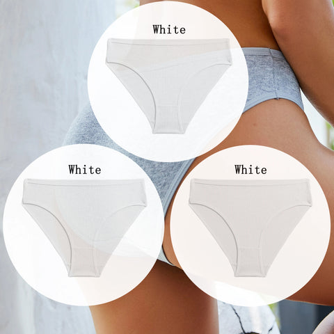 3PCS Set of Cotton Solid Color Women’s Panties – Sexy Basic Briefs for Everyday Comfort
