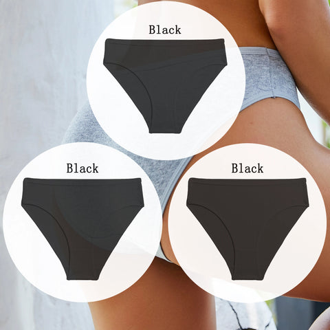 3PCS Set of Cotton Solid Color Women’s Panties – Sexy Basic Briefs for Everyday Comfort