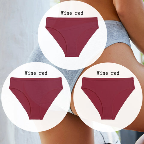 3PCS Set of Cotton Solid Color Women’s Panties – Sexy Basic Briefs for Everyday Comfort