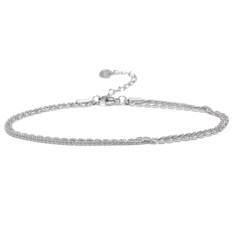 Yhpup Classic Double Layer Exquisite Chain Stainless Steel Stylish Anklet for Women - Trendy Summer Charm in Gold and Silver