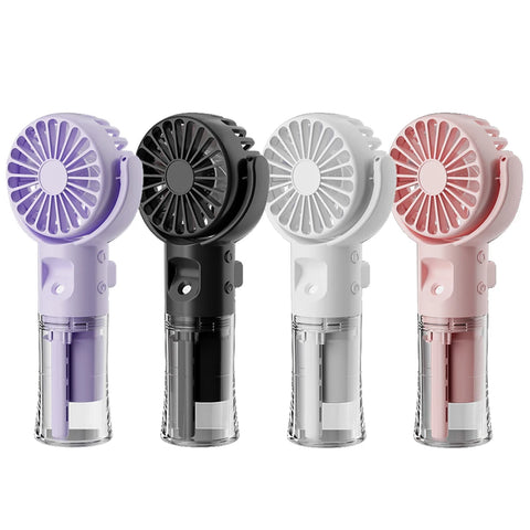 Portable Water Mist Fan - Mini Handheld USB Charging, 4 Speeds, Neck Spray Fan