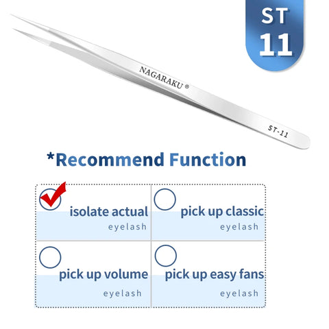 NAGARAKU Eyelash Extension Tweezers - Precision Stainless Steel Makeup Tool